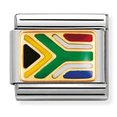 Nomination Composable Classic Link 030237/03 South Africa Flag in 18K Gold & Enamel